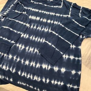 Navy Tie-Dye WOMEN’s  Long Sleeve Mock turtle neck  Shirt